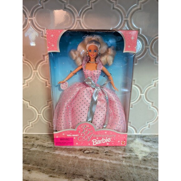 VINTAGE 1997 WAL-MART 35TH ANNIVERSARY BARBIE DOLL SPECIAL EDITION MATTEL #17245 - Picture 2 of 8